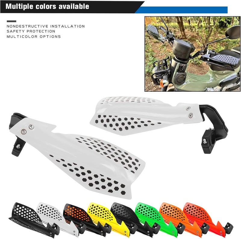 HAONEL Universal Dirt Bike Handguards 7/8" 22mm Plastic Motorcycle Handlebar Lever Hand Protector Accessories for Off-Road Motocross Enduro ATV Pit Bike(White and Black) - Image 3